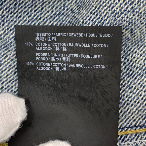 Balenciaga Deep Blue Washed Denim Jacket Lapel Single-Breasted Long Sleeves Cott - Picture 3 of 8